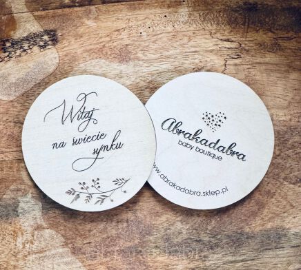 Tabliczka drewniana "Witaj na świecie"